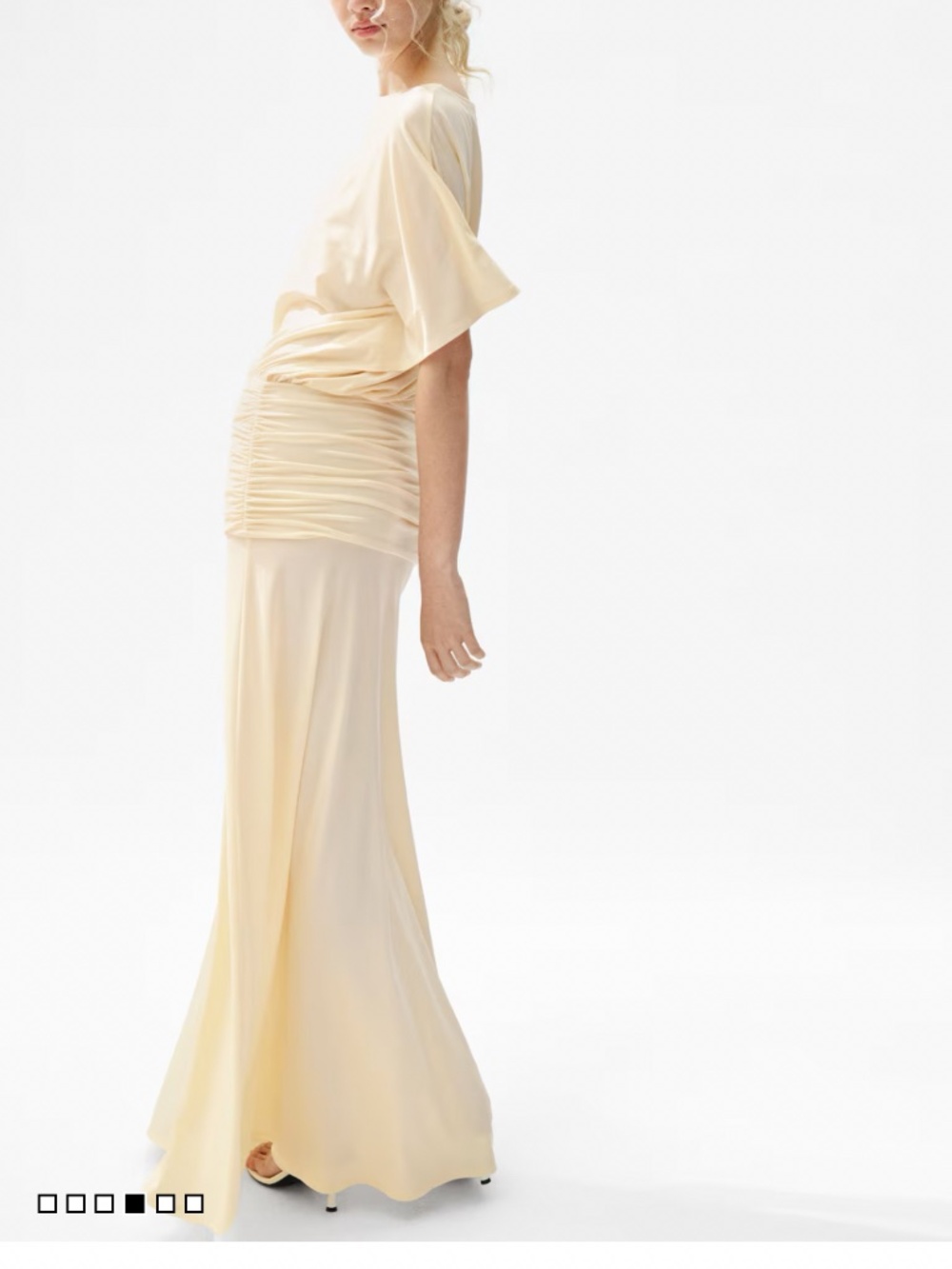 NWT butter yellow H&M draped maxi dress